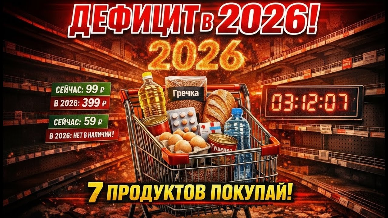 ДЕФИЦИТ в 2026: какие 7 продуктов надо ПОКУПАТЬ уже сейчас?
