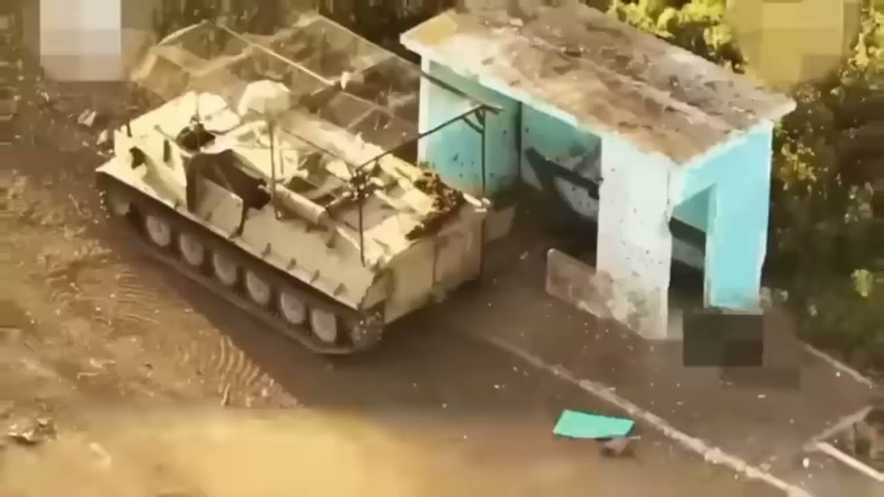 Brazen Russian APC Drives Straight Into a Mine!