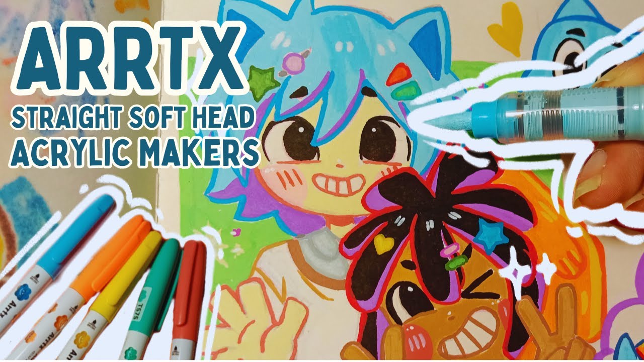 ִ ࣪𖤐.ᐟ Paint with me #07 | No more pumping? | Arrtx acrylic markers! ִ ࣪𖤐.ᐟ