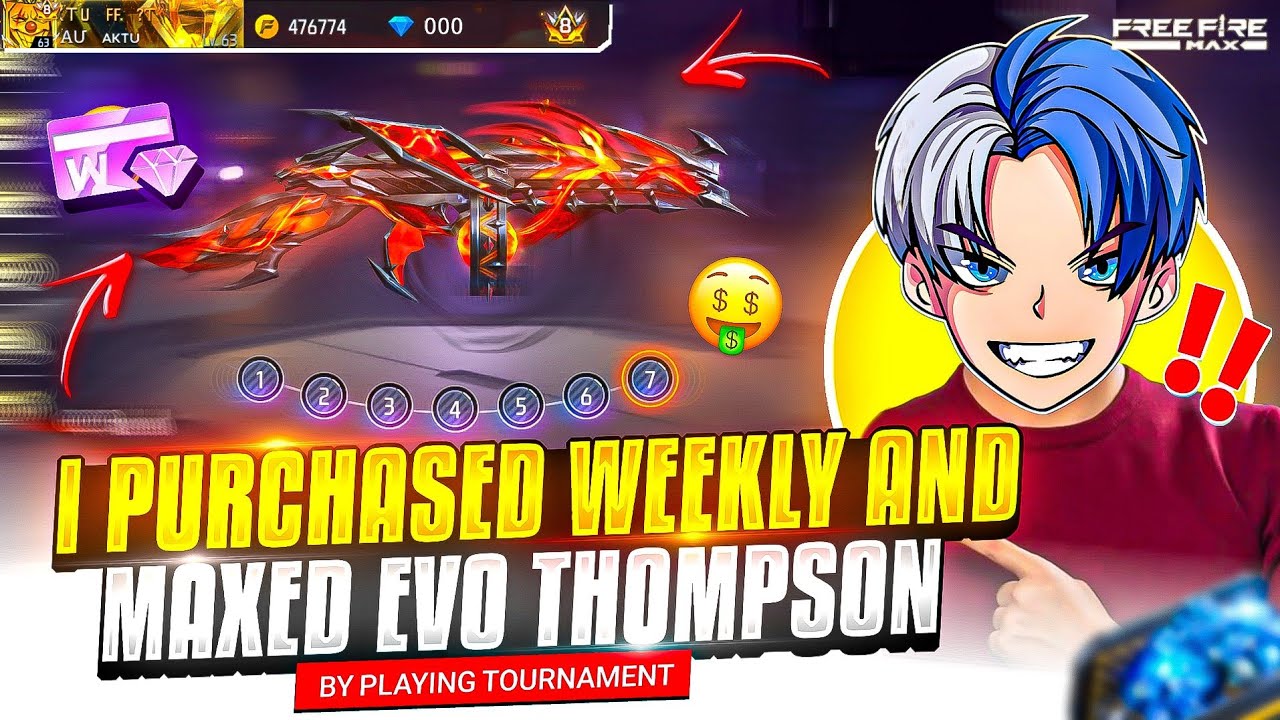 Finally🔥 I Maxed Evo THOMPSON Gun 🔫 || By Playing Free Fire Solo Tournaments 🏆 || #freefire