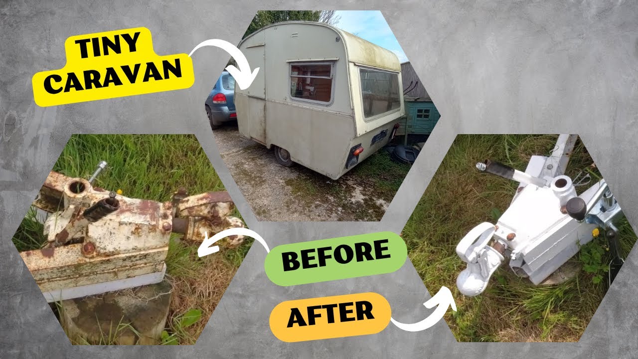 How to fix your classic caravan hand brake and fit a jockey wheel. Thomson Mini Glen caravan.