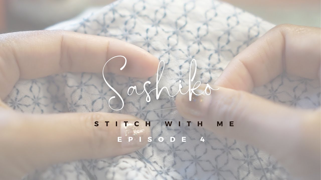 Sashiko Stitch with Me | ep. 4 - Kaku Shippo | No BGM, Ambience | Free Pattern Download
