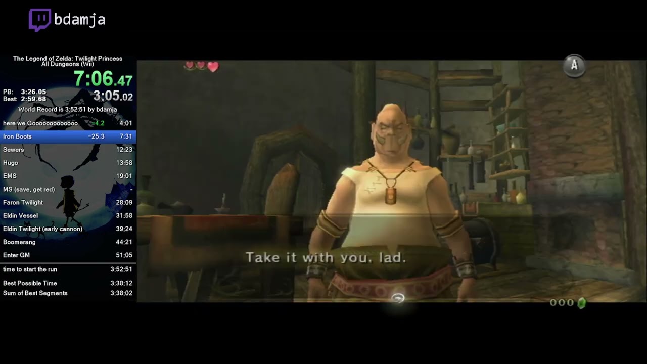 Twilight Princess Wii All Dungeons in 3:44:37 (world record)