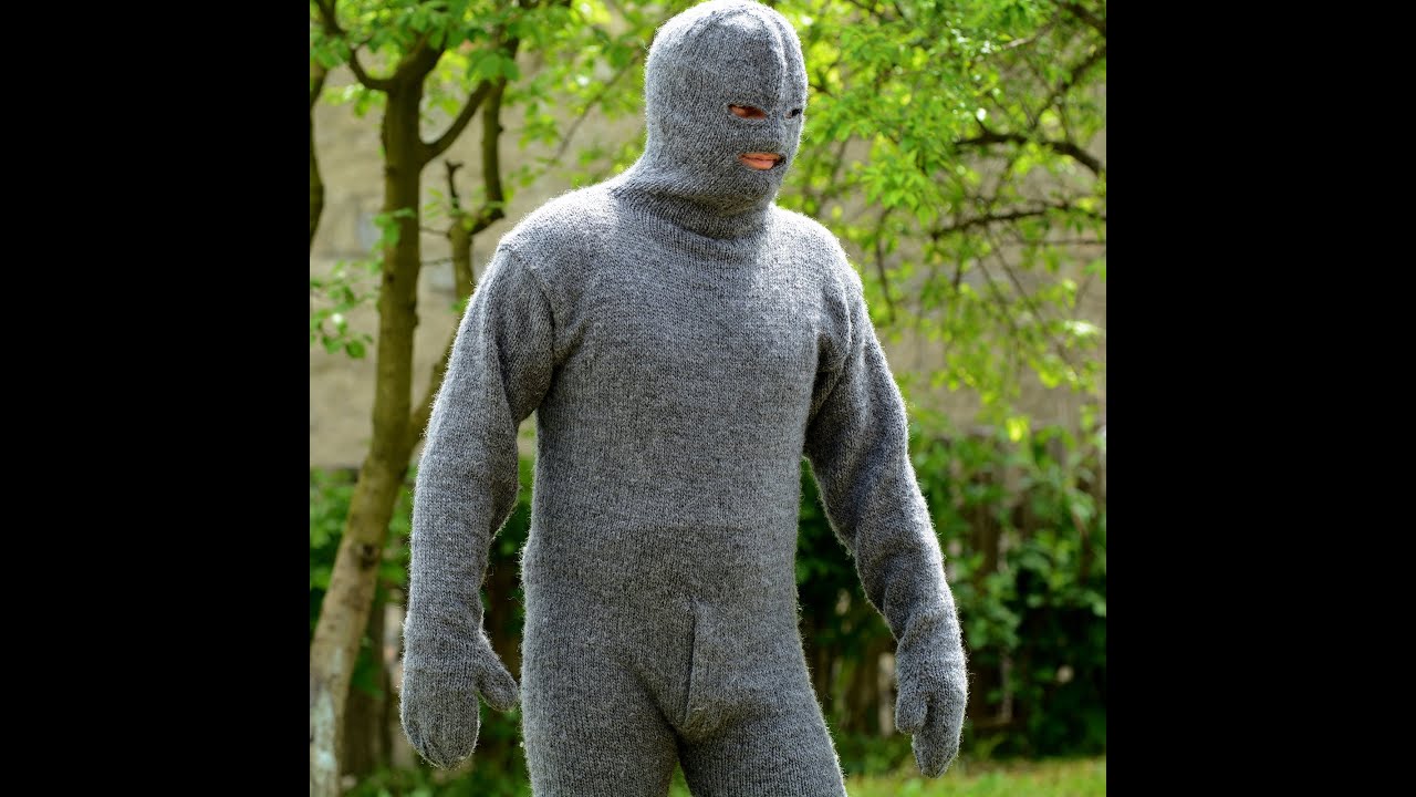 Hand knitted 100 % wool catsuit by EXTRAVAGANTZA
