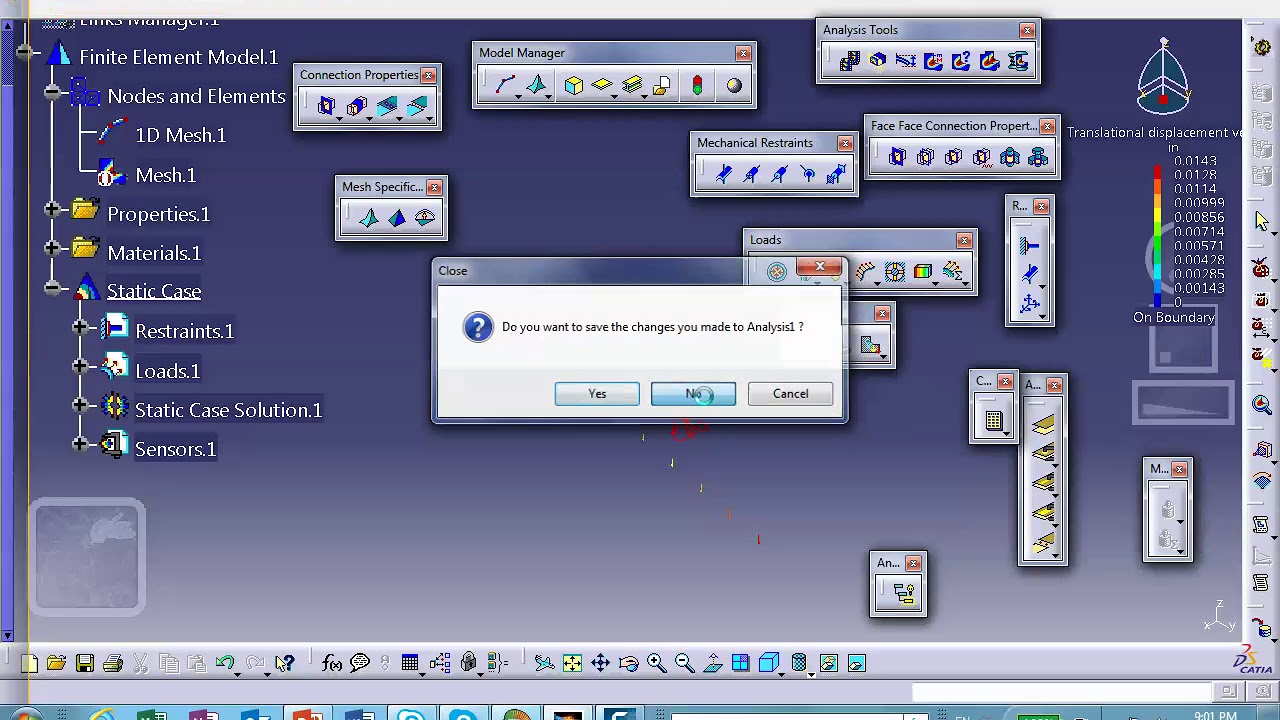 FEA, Cantilever Beam Loaded in the Middle, Catia v5, Nader G Zamani