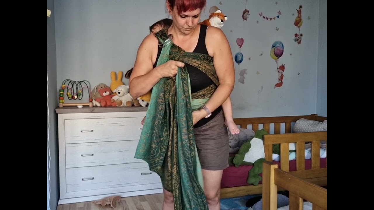 Woven wrap Fancy finishes: Miriams cross carry with two rings