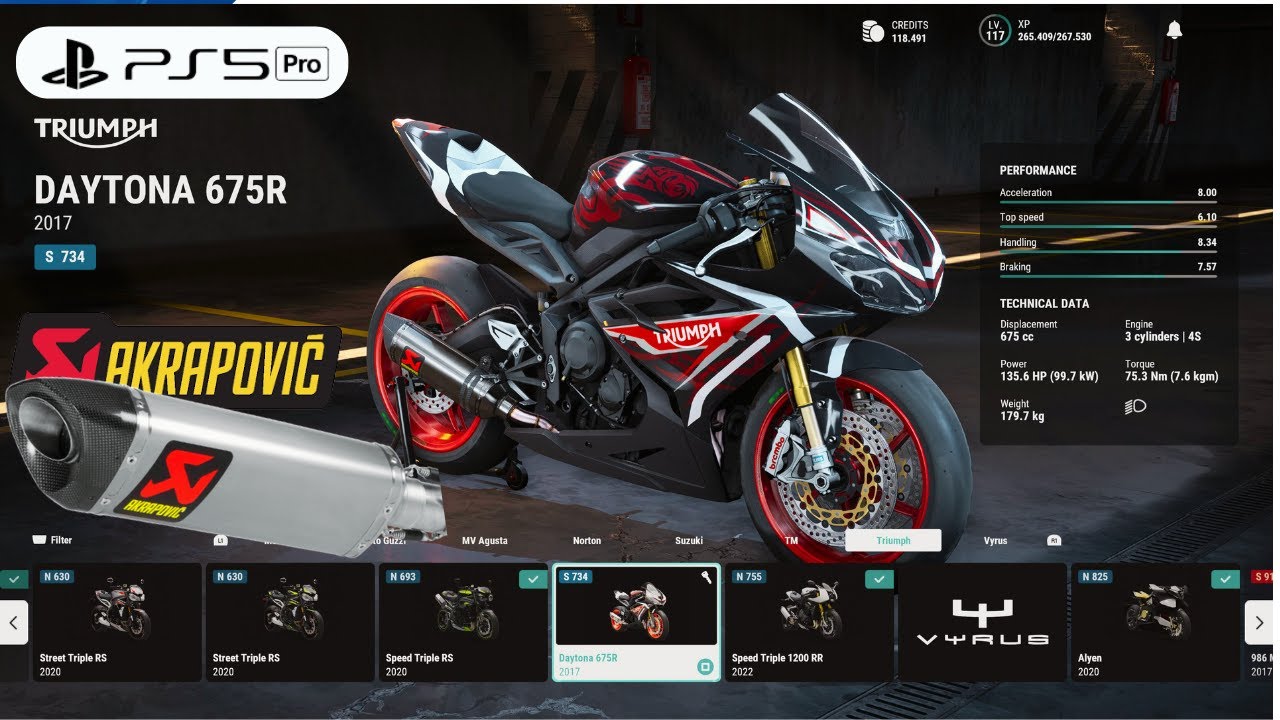 RIDE 5 | Customize Brutal Triumph Daytona 675R Akrapovic Gameplay [4K PS5 Pro]