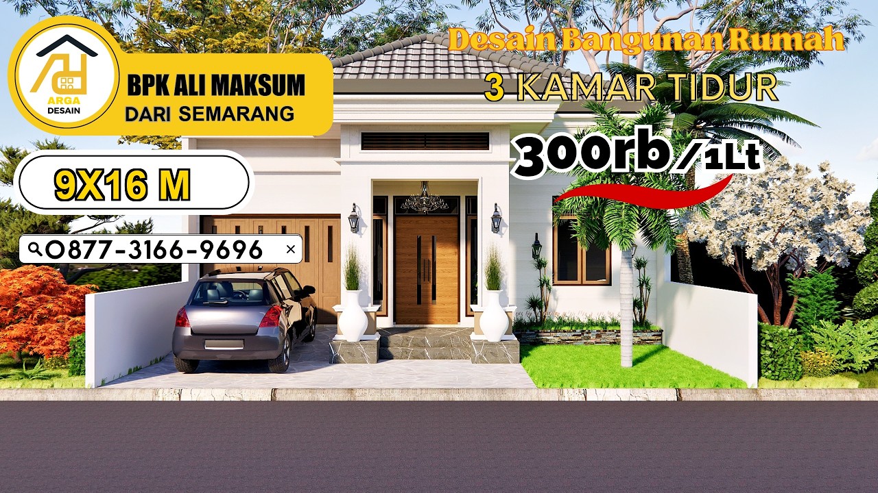Desain Rumah Ukuran 9X10 M  [1 LANTAI] dari BPK ALI MAKSUM, Jasa Desain Rumah SEMARANG