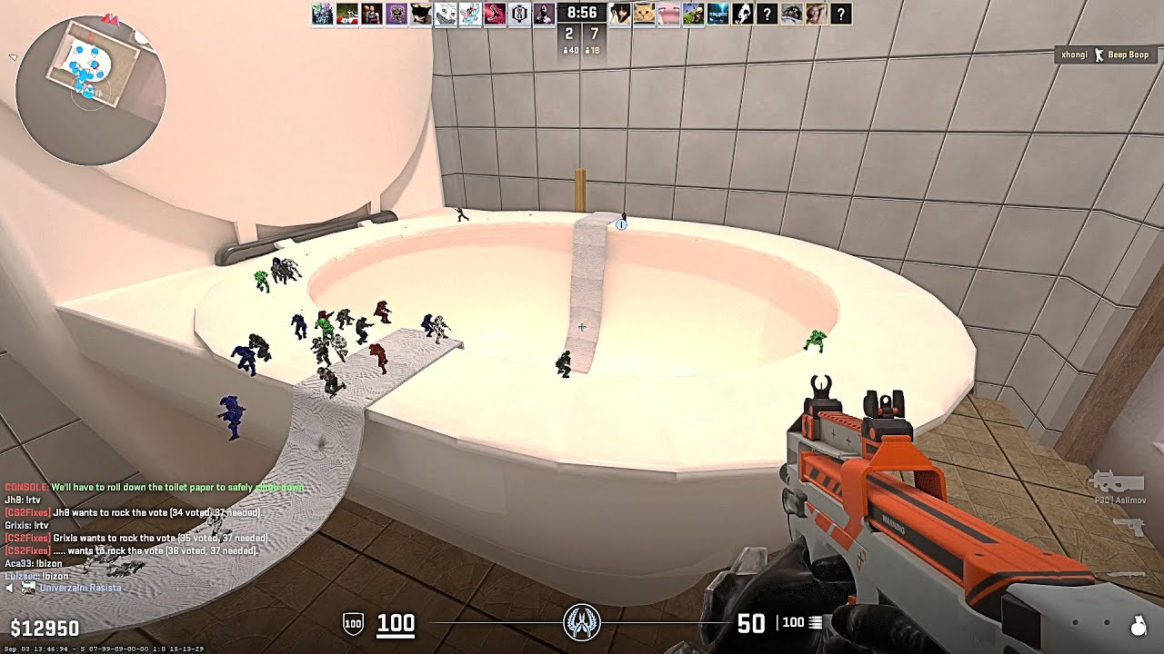 CS2: Zombie Escape - ze_Bathroom (Level 1 & 2 NEAR WINS + SOLO FAIL) on GFL