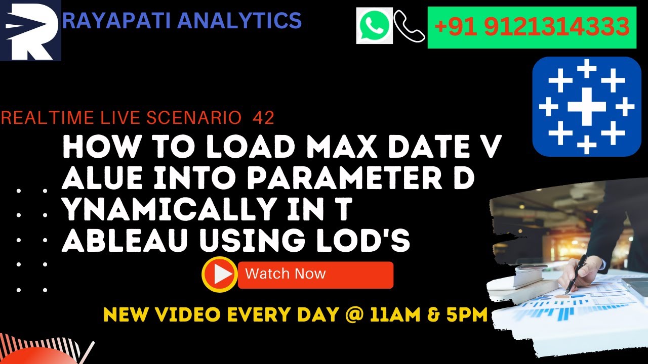 Learn how to Load Max date value into Parameter dynamically| Tableau | LODs |