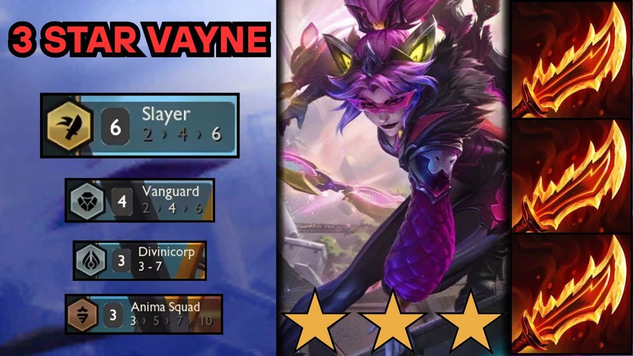 3 STAR ⭐⭐⭐VAYNE w/ 6 SLAYER is INSANE! #tft #set14