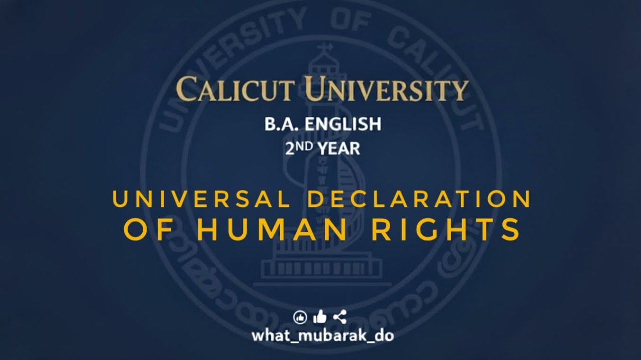 Universal Declaration of Human Rights (Preamble) Unit 15 | BA English 2nd Year | Calicut University
