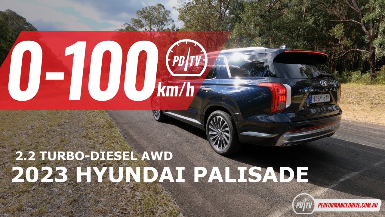 Hyundai Palisade 2.2D 2023 года, разгон от 0 до 100 км/ч и звук двигателя