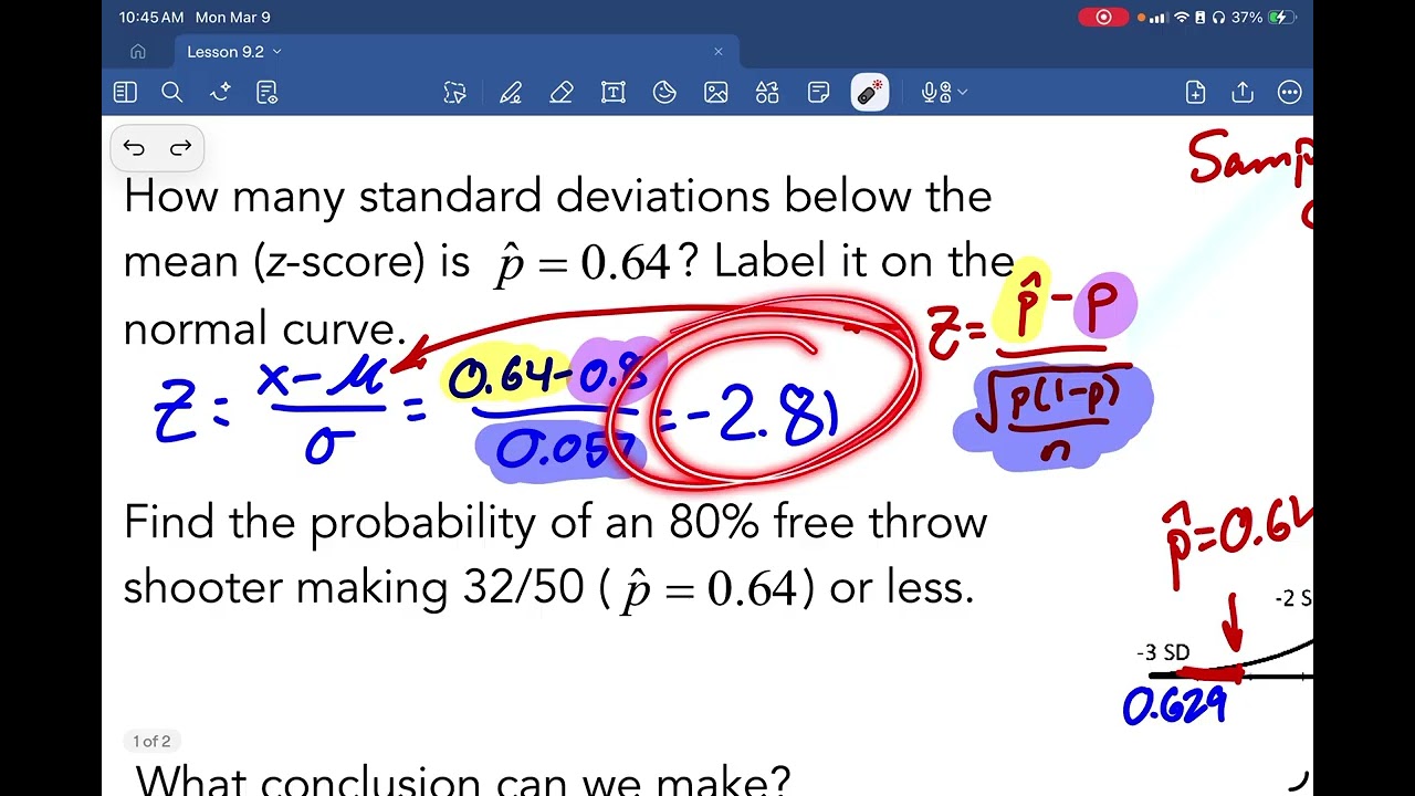 AP Statistics Lesson 9.2 (Conditions and p-value)