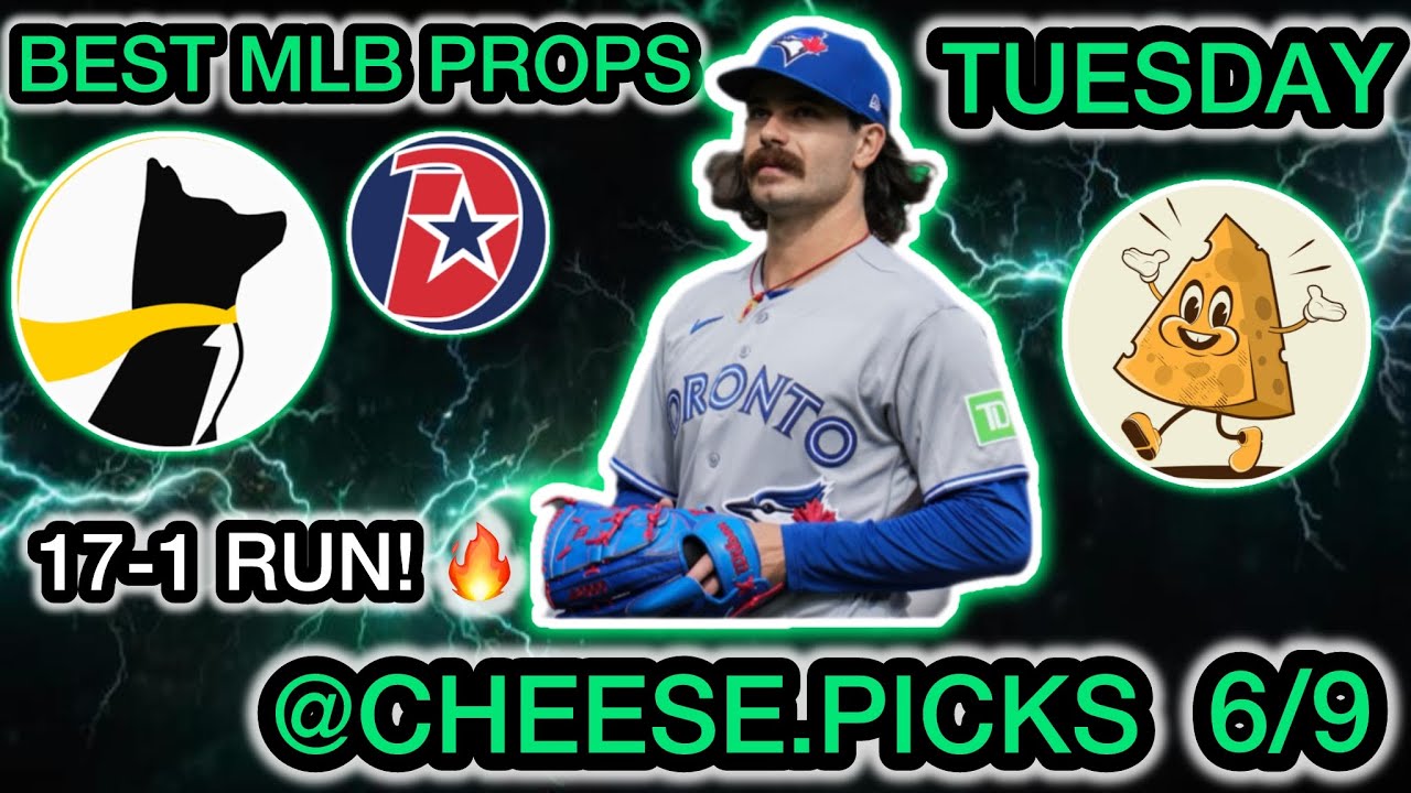 17-1 RUN! BEST MLB Player Props Tuesday 6/9 - BEST MLB Props TODAY!