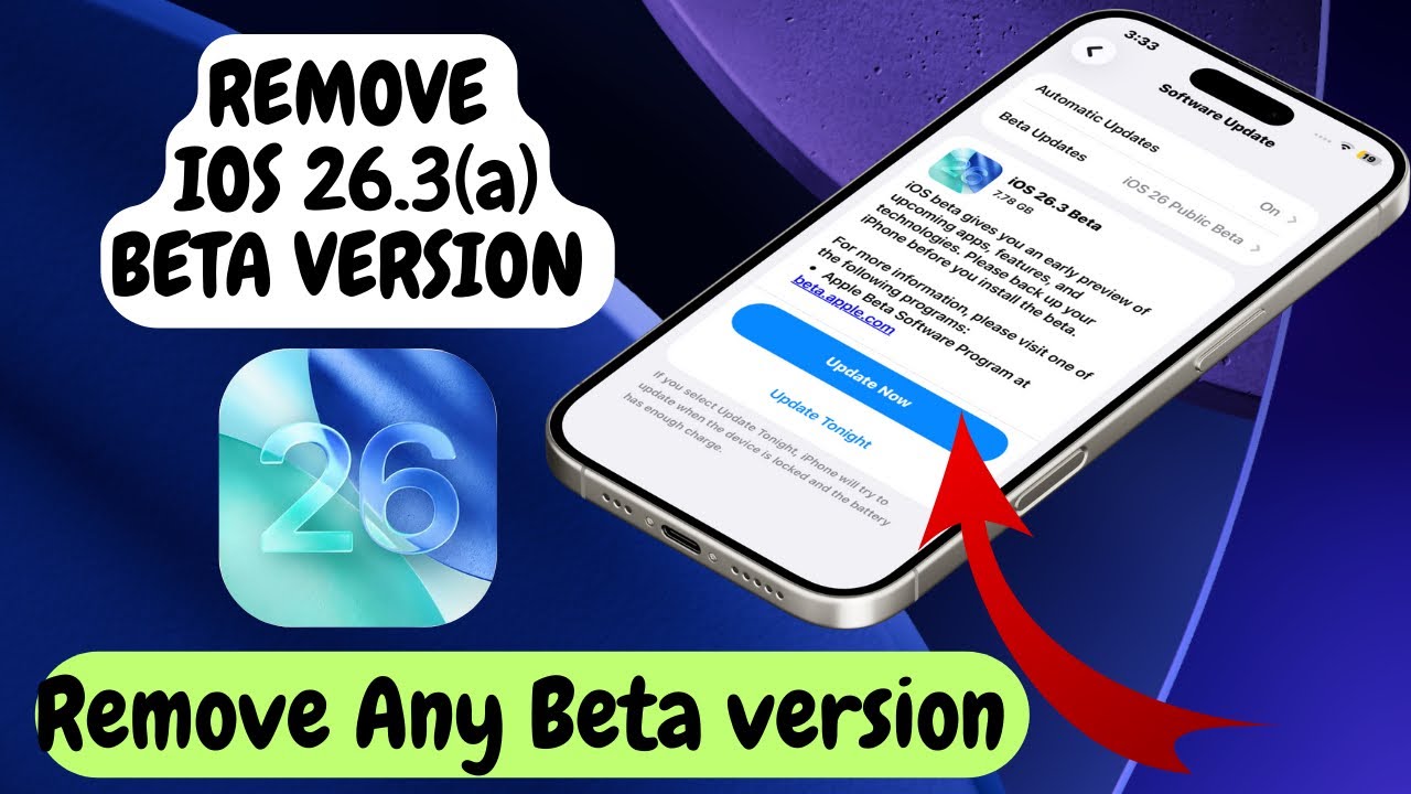 Remove IOS 26.3(a) Beta version || Remove Any beta version || How to disable ￼Beta version in iPhone