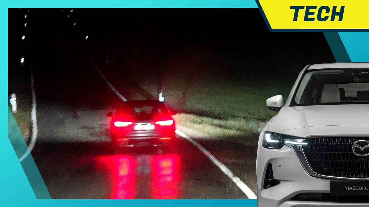 Matrix LED Scheinwerfer (ALH) im Mazda CX-60 im Test bei Nachtfahrt & Blend-Test!