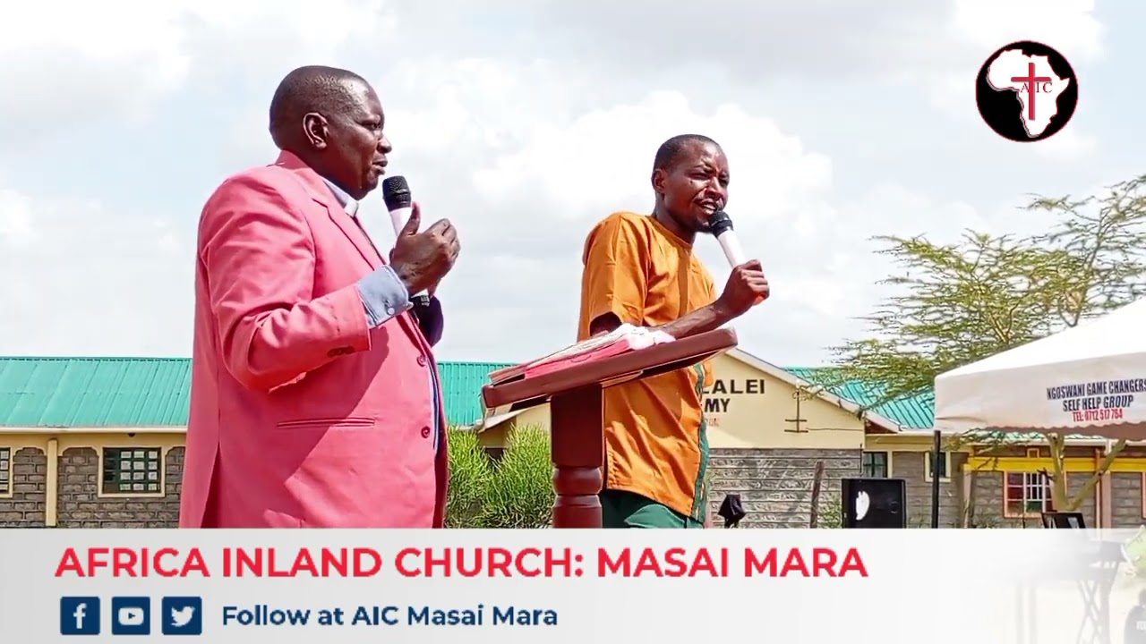Rev.James Lesaloi Preaching During Rev.Ezra Nchoe Thanksgiving Ceremony at AIC MASAI MARA