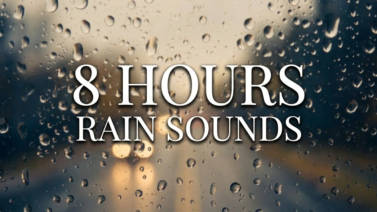 🌧️🌧️ Sounds of rain on window for sleeping - rain drops on dark screen for relaxation and studying
