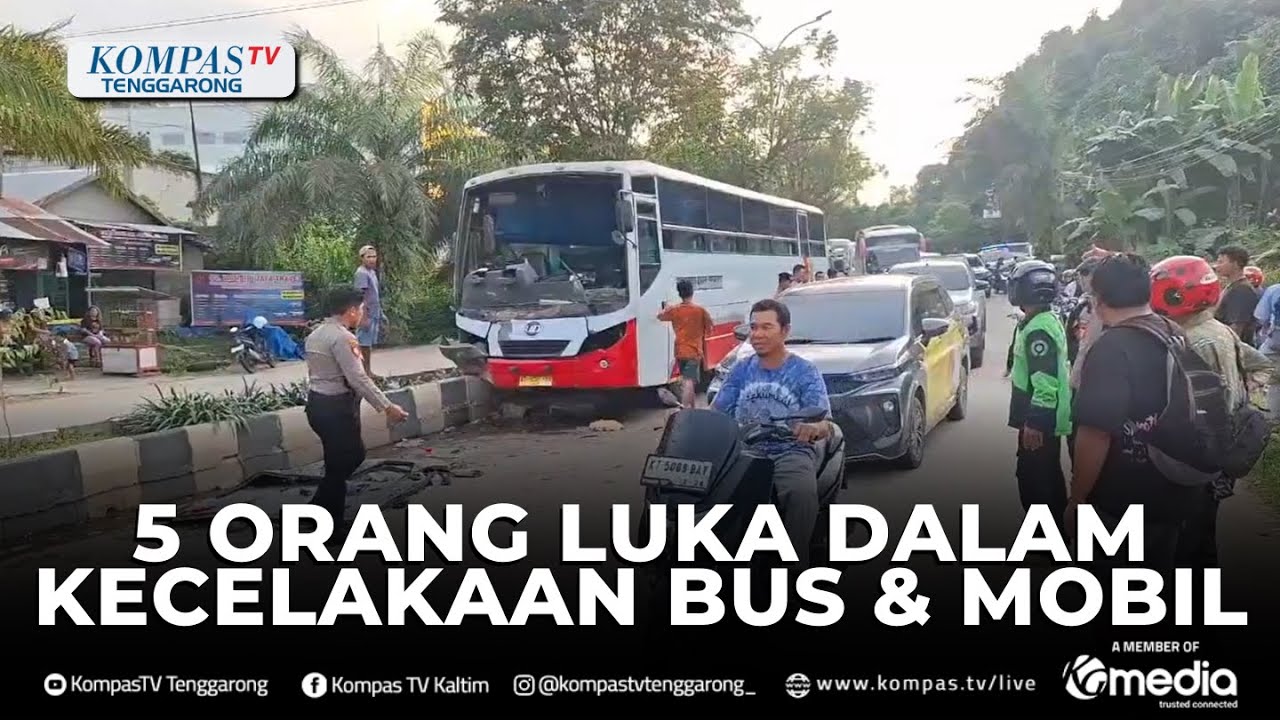 Lima Orang Luka dalam Kecelakaan Bus dan Mobil di Samarinda Kalimantan Timur