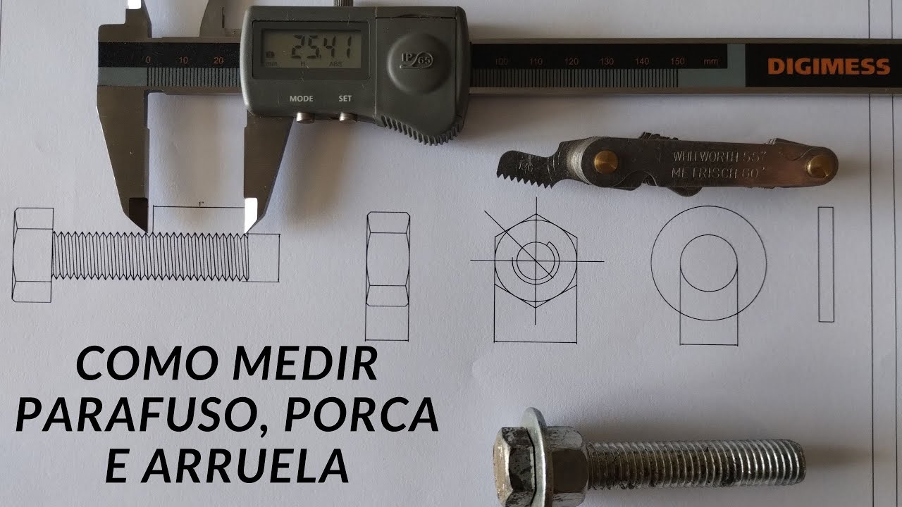 Como  medir parafusos, porcas e arruelas