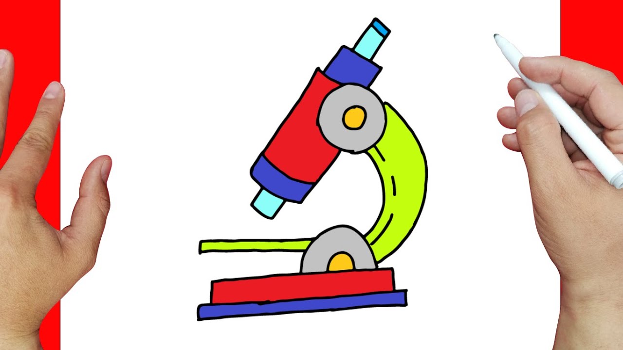 como dibujar un microscopio | Dibujos fáciles