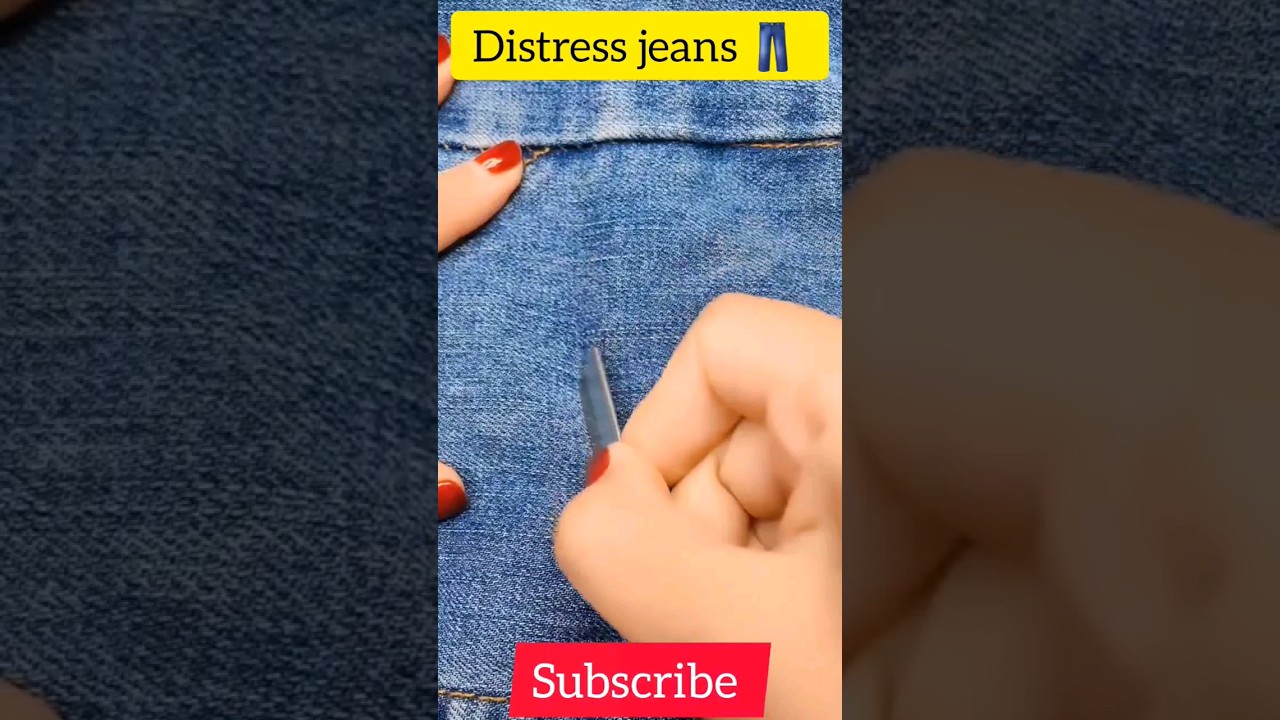 How to distress jeans in a minute #distress #shorts #trending #youtubeshorts