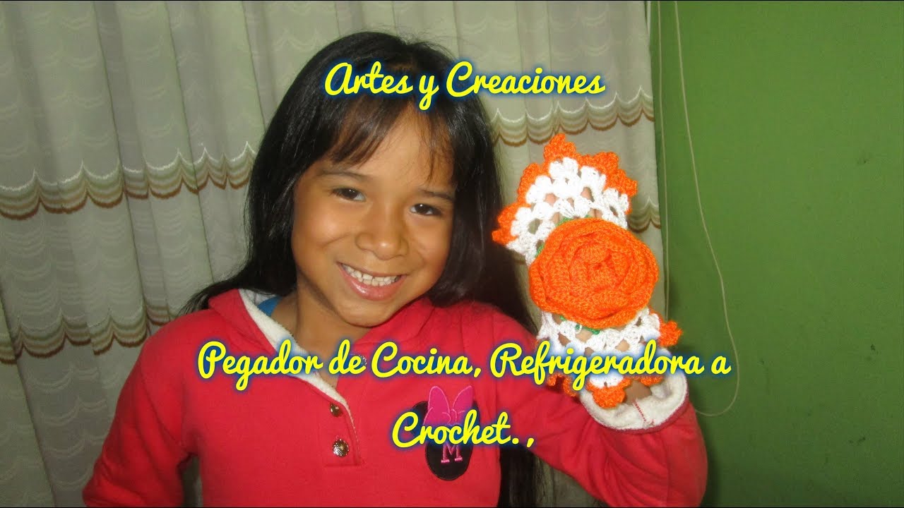 PEGADOR DE COCINA, REFRIGERADORA A CROCHET.