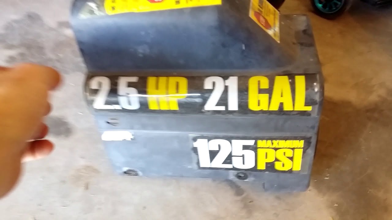 Harbor Freight Central Pneumatic 21 gal 2.5 HP air compressor quickly shuts off - won't stay running