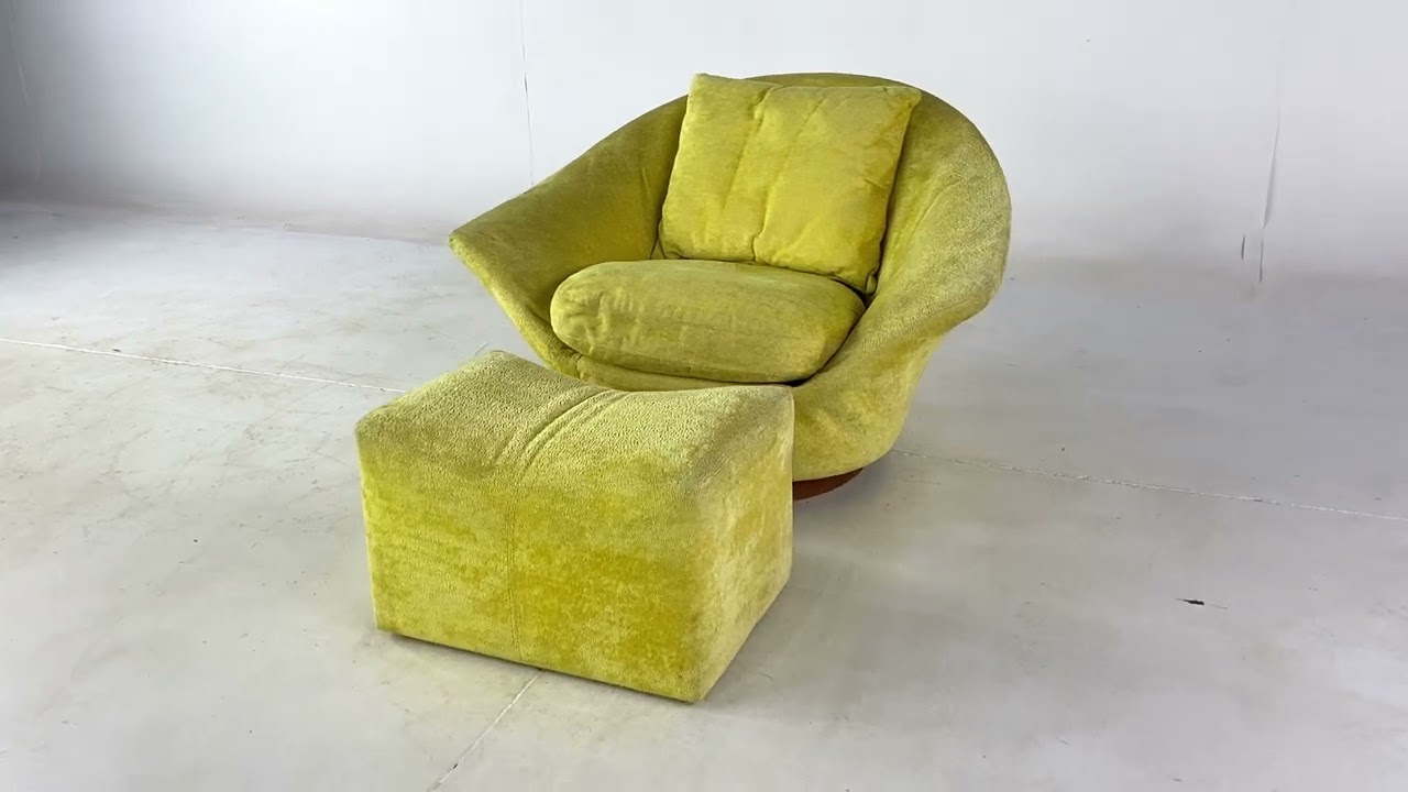 Milo Baughman for Thayer Coggin Mid Century Lounge Chair with Ottoman