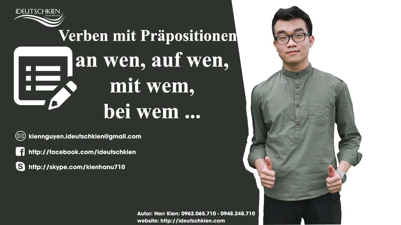 Tiếng Đức cơ bản - Trình độ A2 - Động từ đi với giới từ - Đặt từ để hỏi cho Người
