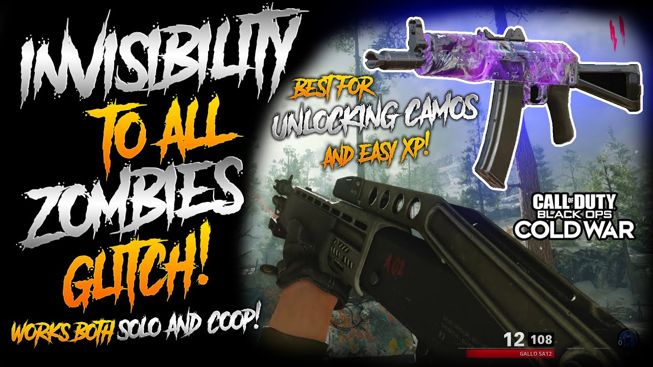 Black Ops Cold War Zombies: SOLO/TEAM INVISIBILITY TO ALL ZOMBIES GLITCH! BEST GLITCH FOR XP/CAMOS!