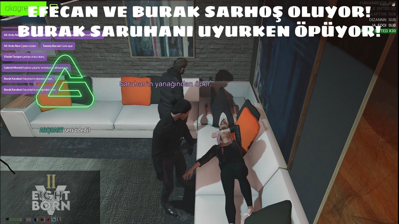 EFECAN VE BURAK SARHOŞ OLUYOR! | BURAK SARUHAN'I UYURKEN ÖPÜYOR! | EİGHTBORNV