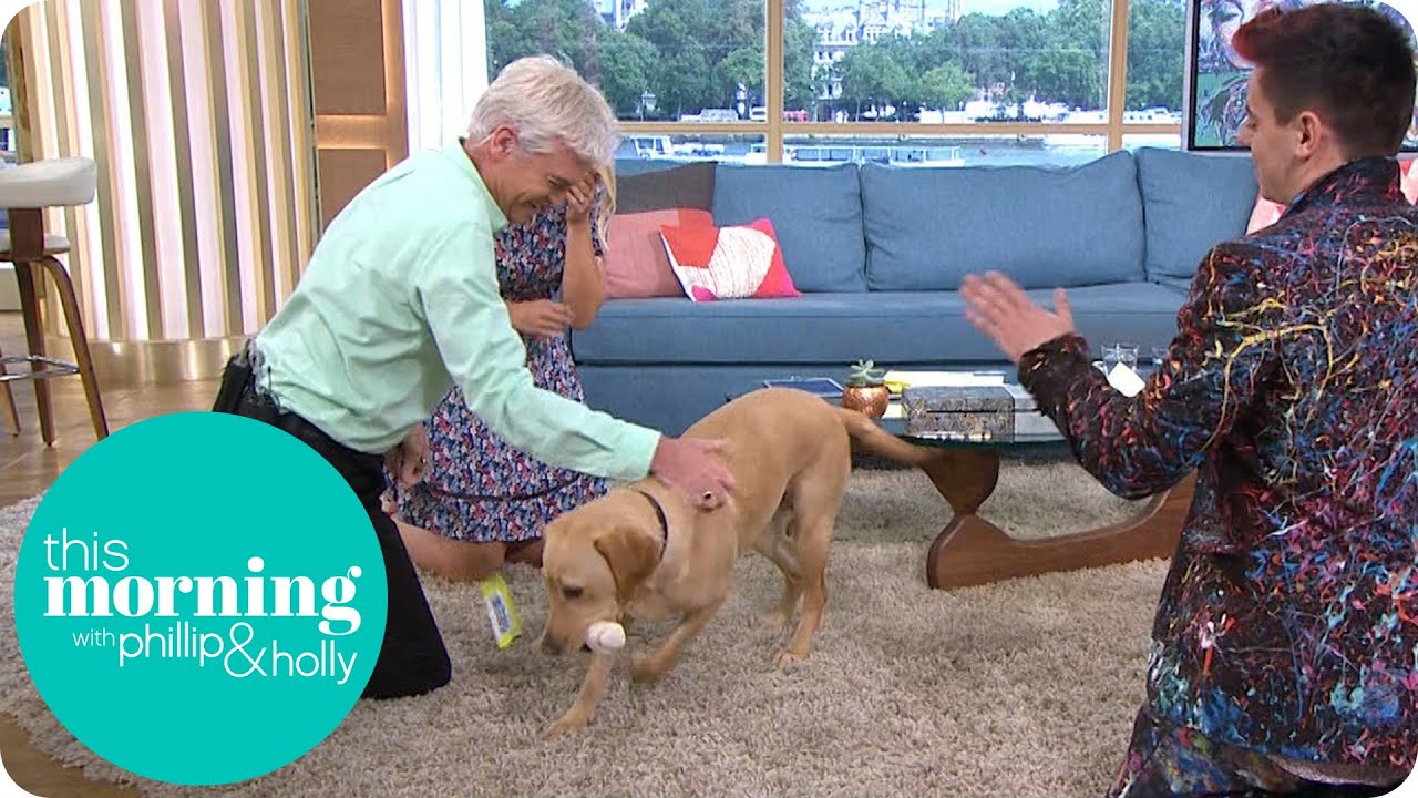 Guide Dog Clover Hilariously Refuses To Pose For A Photo And Drags Phillip Off Set! | This Morning