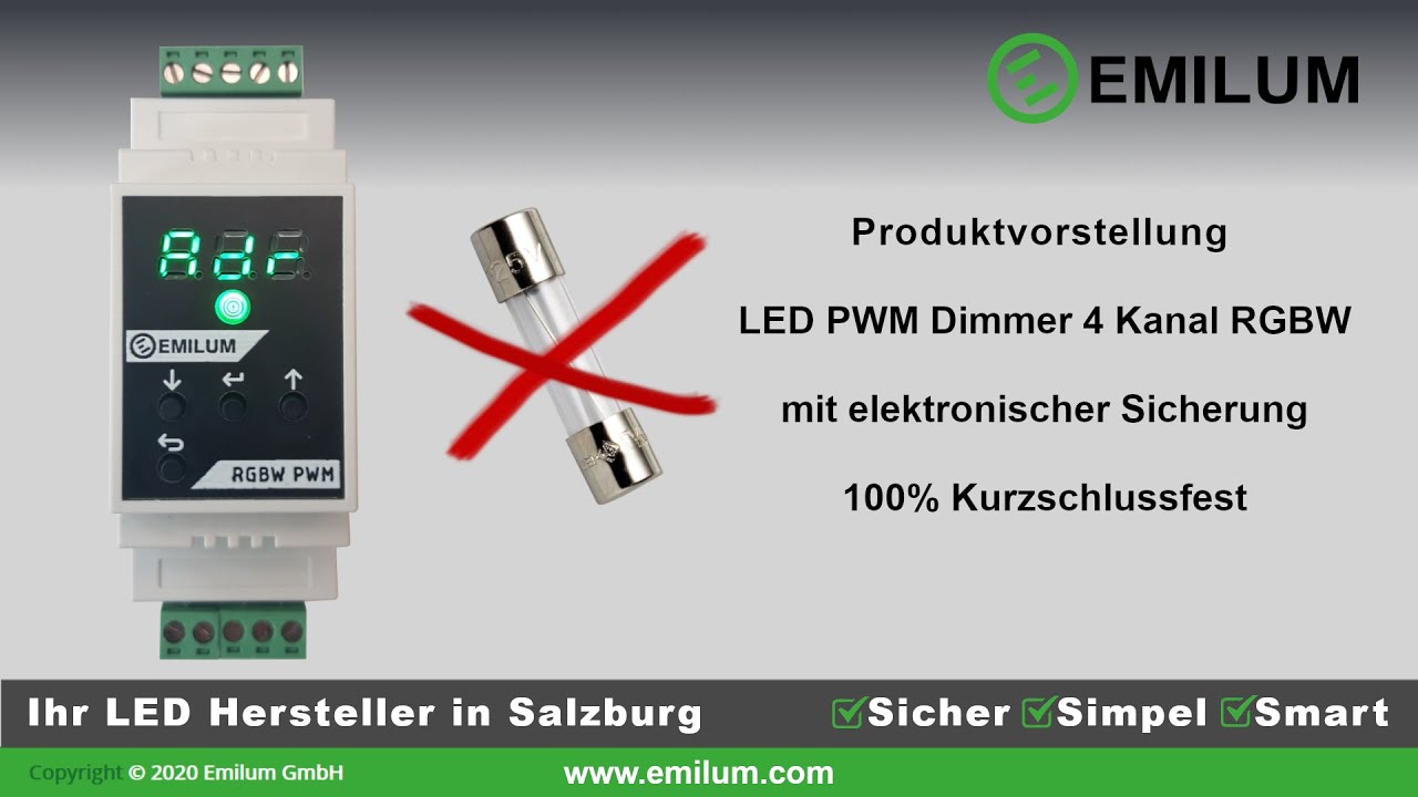 LED PWM Dimmer 24V 48V RGBW, elektronisch abgesichert, Smart Home