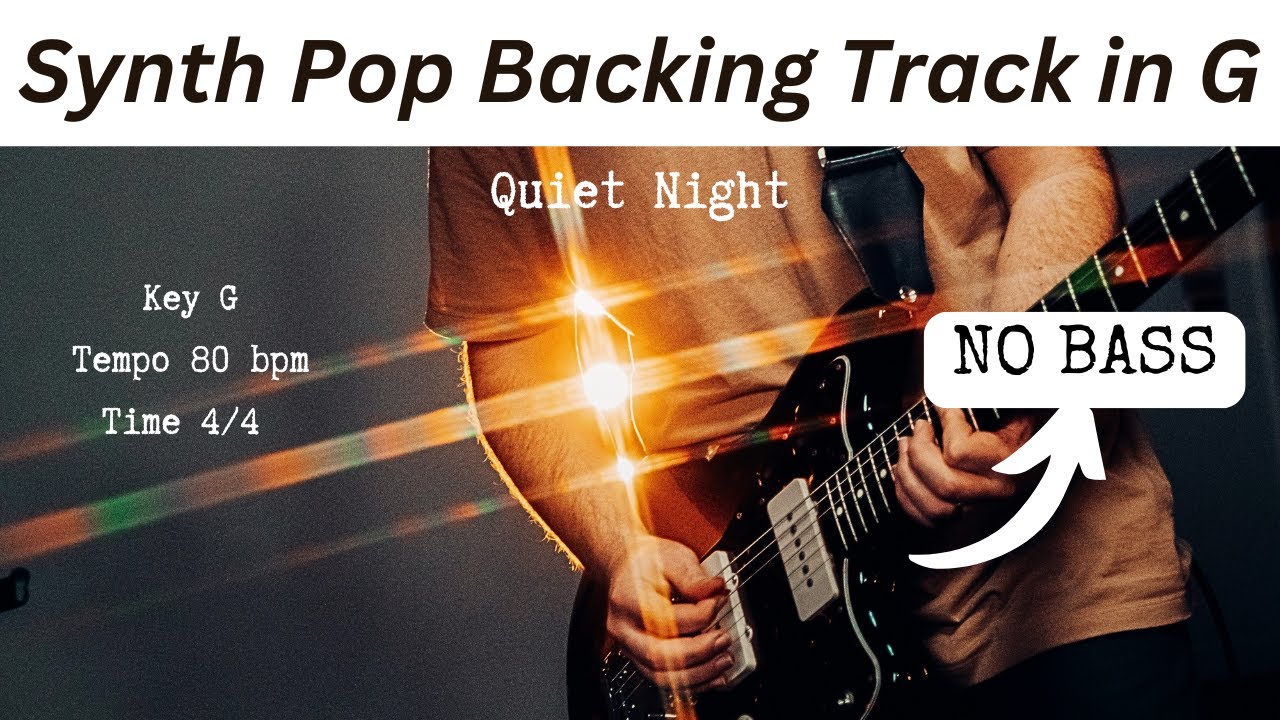No Bass version | Synth Pop Backing Track in G Major | 80s Style Jam Track