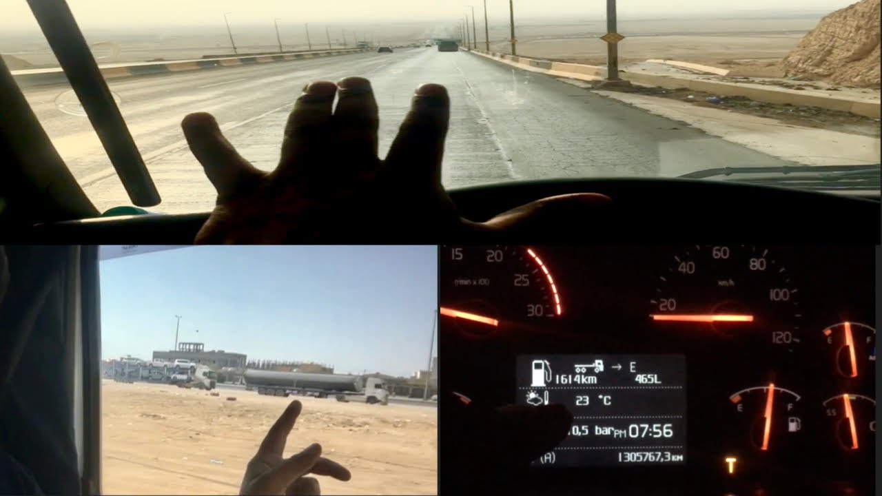 Dangerous downhill saudi arab long trip #truck #saudi #dangerousdriving
