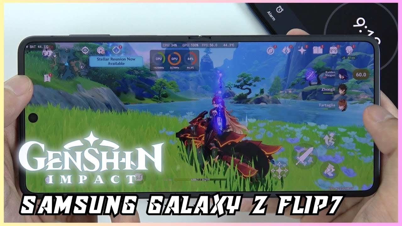 Samsung Galaxy Z Flip7 Genshin Impact Gaming test | Exynos 2500, 120Hz Display