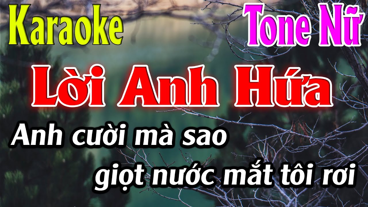 Lời Anh Hứa Karaoke Tone Nữ Karaoke Lâm Organ - Beat Mới