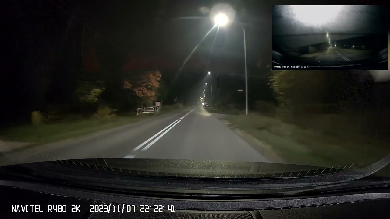 Navitel R480 2K kamerka samochodowa nagranie dzień i noc