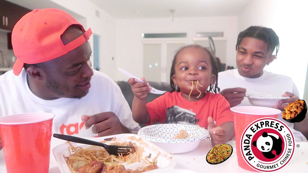 PANDA EXPRESS MUKBANG W/ 2 YEAR OLD ( tells us about his girlfriend )