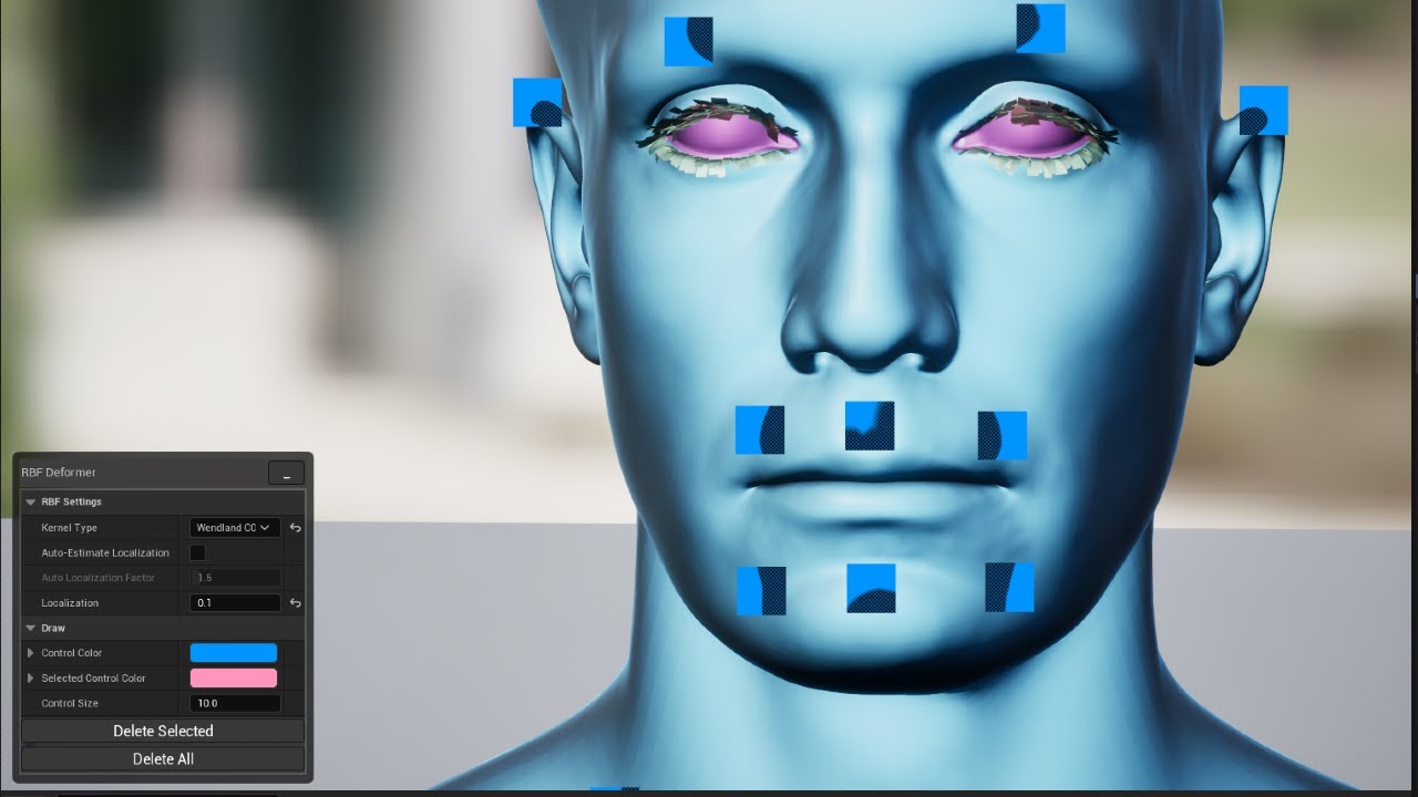 RBF Deformer in Mesh Morpher (UE5)