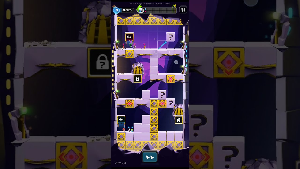 Level 288-54 - 100% of Lemmings saved! - Lemmings: The Puzzle Adventure #games #gameplay