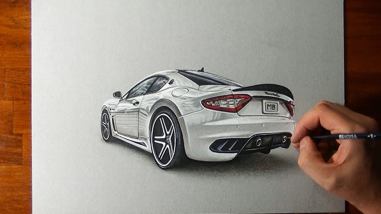 DRAWING a MASERATI 😍 with MORE POSSIBLE DETAILS, in less than 5 HOURS and WITHOUT BREAKS 🥴