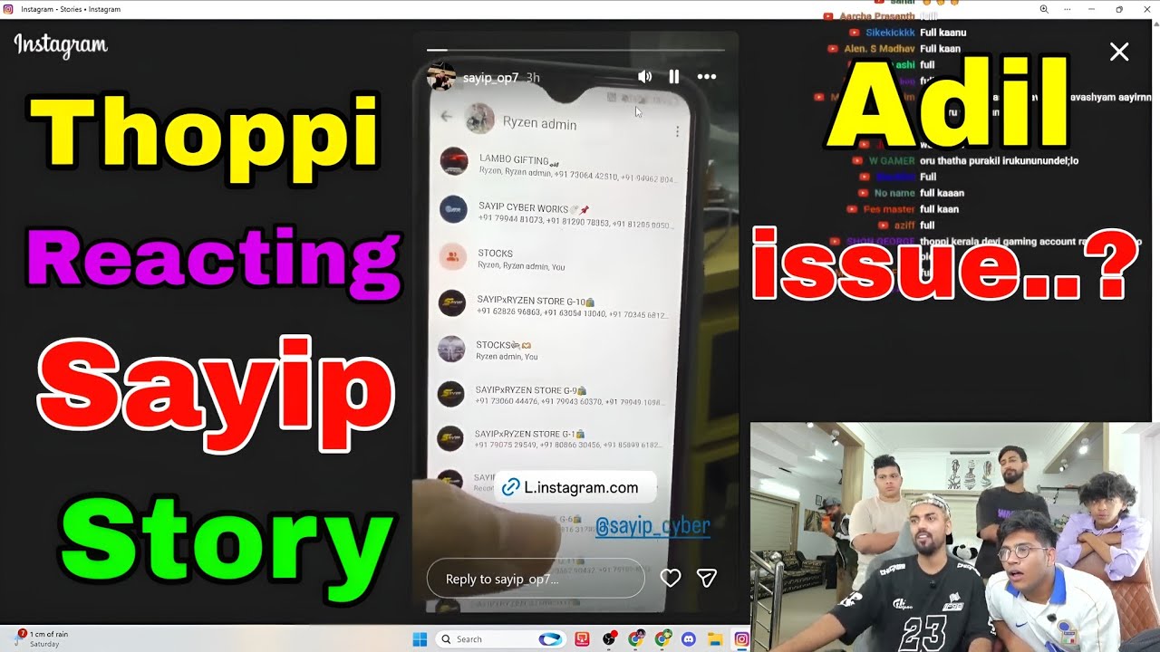 Sayip op story reaction 😱🔥 adil issue..?🤔 revenge 🥵🔥 thoppi reacting 😂🤣