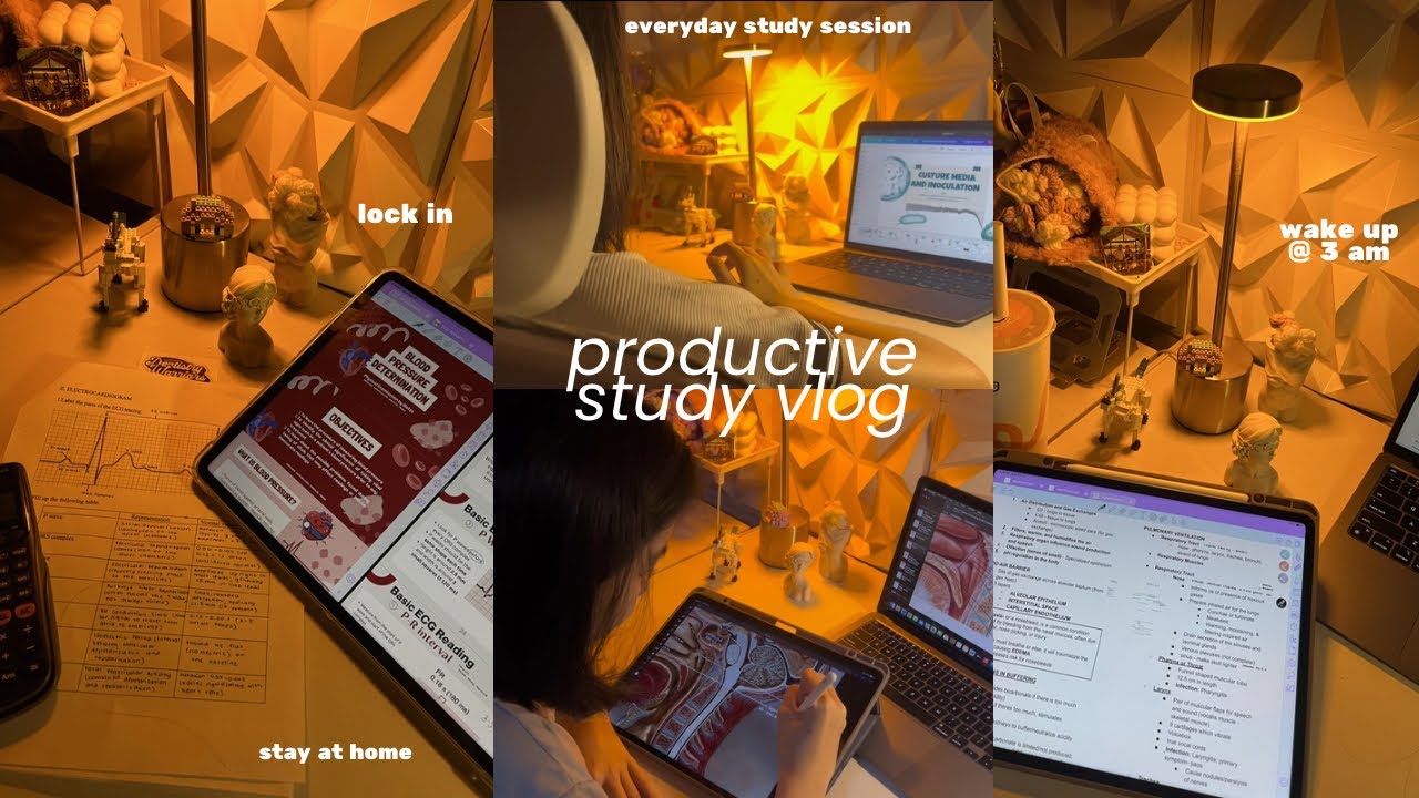 studying a WEEK STRAIGHT | productive, busy uni days, home studying, dentistry school, wake up early