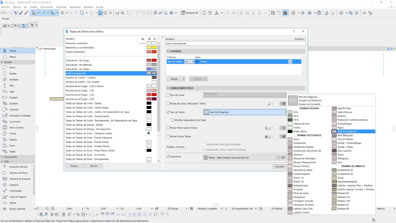LEARNING ARCHICAD TUTORIAL 29 SUPERFICIES TRANSPARENTES EN ALZADO , SECCIONES Y DOCUMENTO 3D
