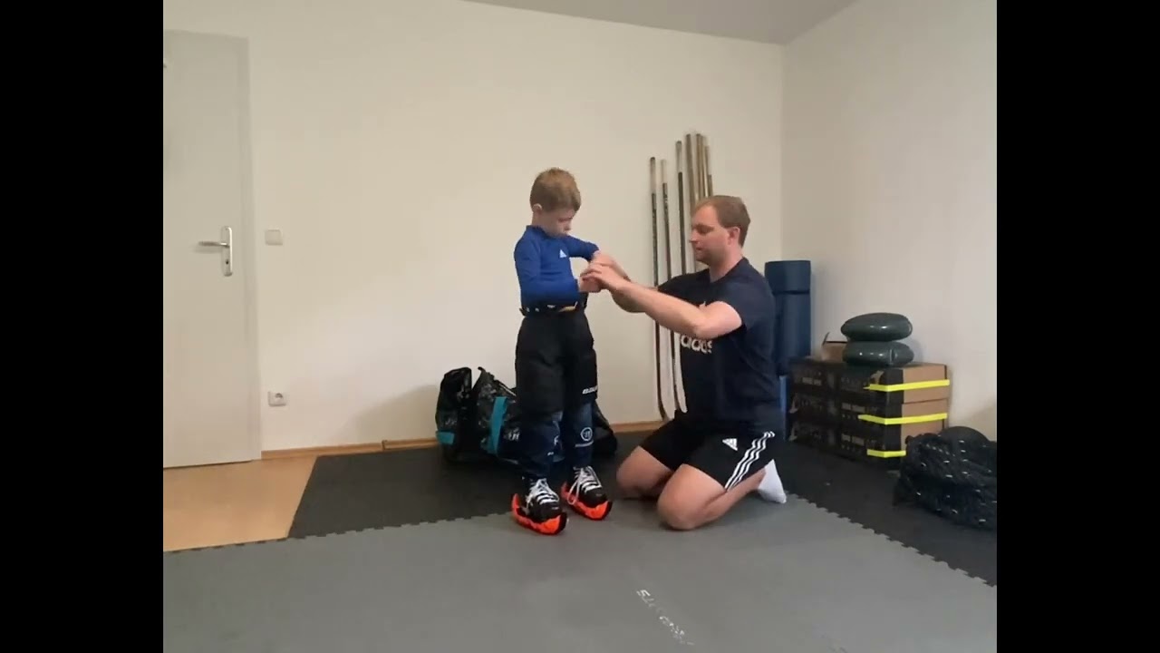 Eishockeyausrüstung anziehen