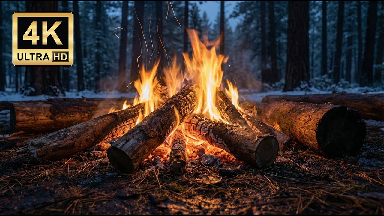 Forest Campfire Sounds at Night 🔥 Crackling Fire ASMR (No Music, 5 Hours)