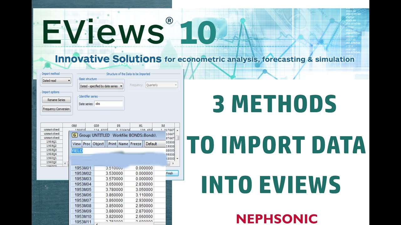 How to import or input data into EViews step by step (three 3 methods)_ Eviews 10